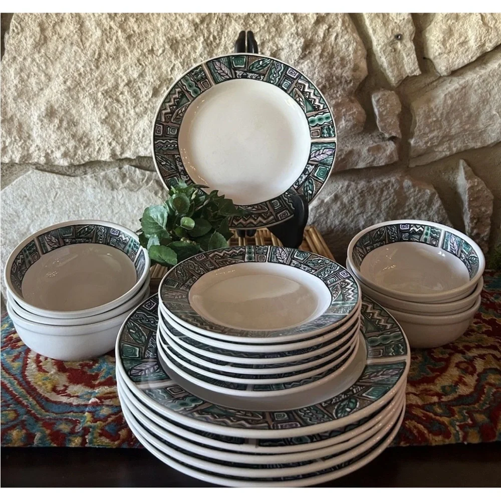 18 Design Trends or Gibson Designs Foley 6 Plates 6 Bowls 6 Salad/Bread/Dessert